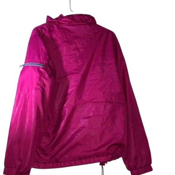 Faded Glory Womens Hot Pink Windbreaker Jacket 2X (18W-20W) With Zipper & Drawst - Picture 6 of 9